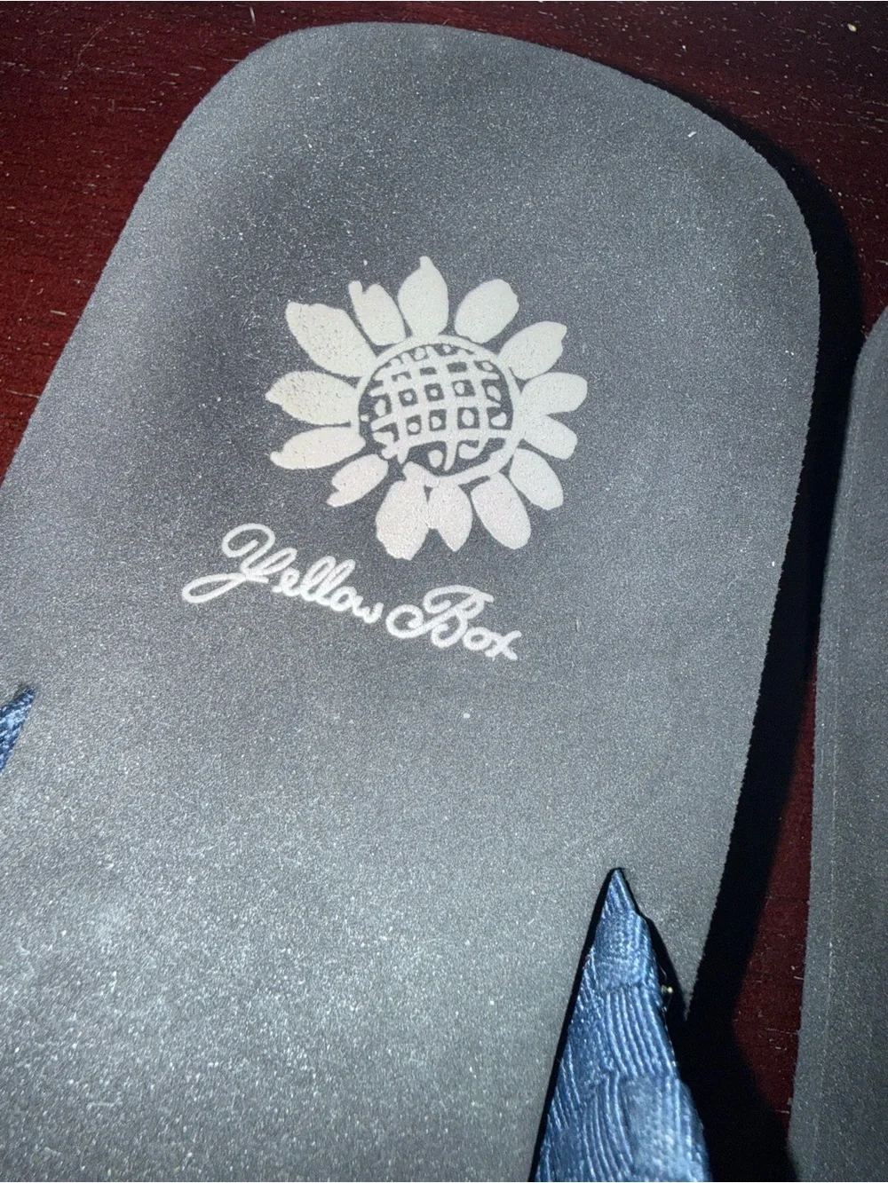 💙 Yellow Box Finwick Comfort Wedge Flip Flops | Size 7 | Navy & Black | EUC - Picture 3 of 5